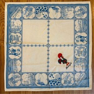 Portugal Tea Kitchen Towel Rooster Folk Art Colorful 27”x 28" Embroidered